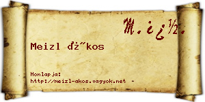Meizl Ákos névjegykártya